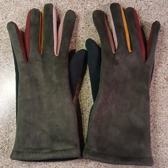 TouchScreen Women's Gloves with Multi Color Fingers - MEDIUM/LARGE (NWOT) - Picture 3 of 11
